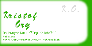 kristof ory business card